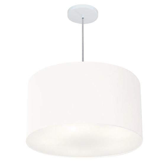 Imagem de Lustre Pendente Cilíndrico Md-4250 Cúpula em Tecido 45x30cm Branco - Bivolt