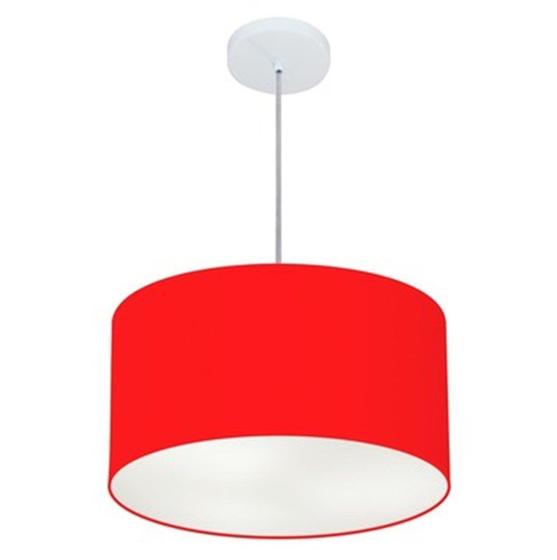 Imagem de Lustre Pendente Cilíndrico Vivare Md-4099 Cúpula em Tecido 40x25cm - Bivolt