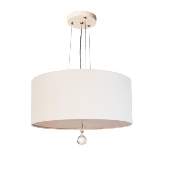 Imagem de Lustre Pendente Com Cristal Cúpula Branco 30x15 2E27