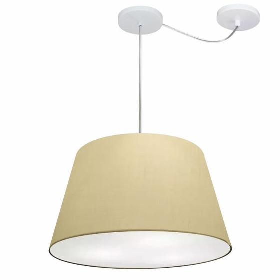 Imagem de Lustre Pendente Cone Com Desvio Bege MJ-4279 Para Mesa de Jantar e Estar