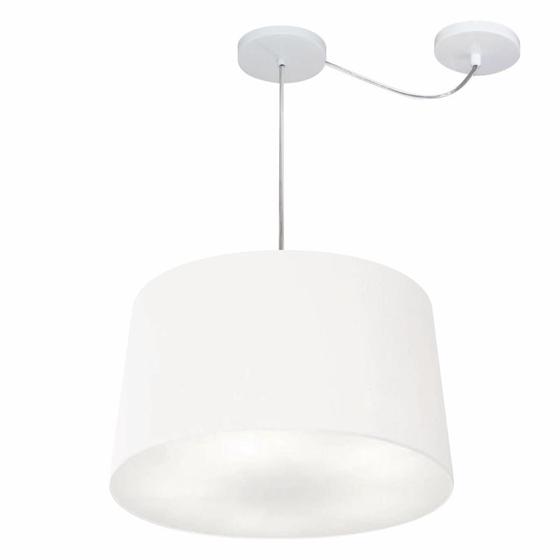 Imagem de Lustre Pendente Cone Com Desvio de Centro Vivare Md-4277 Cúpula em Tecido 40x45cm - Bivolt