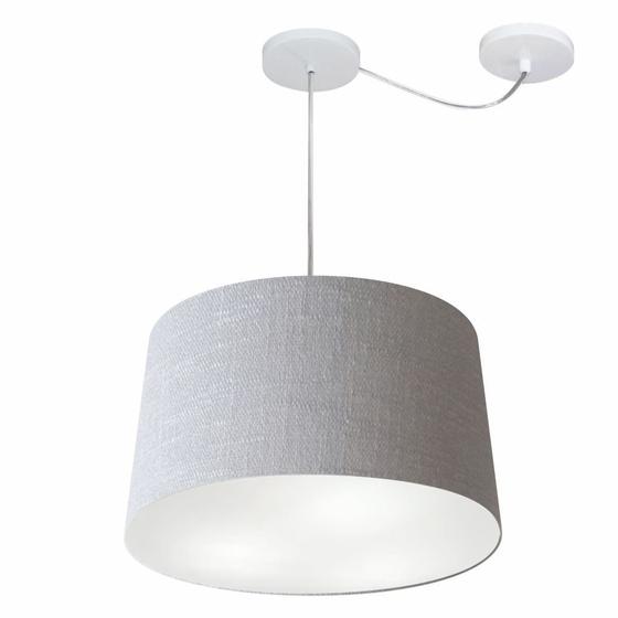 Imagem de Lustre Pendente Cone Com Desvio de Centro Vivare Md-4277 Cúpula em Tecido 40x45cm - Bivolt