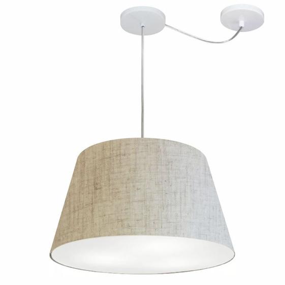 Imagem de Lustre Pendente Cone Com Desvio de Centro Vivare Md-4279 Cúpula em Tecido 30x40cm - Bivolt