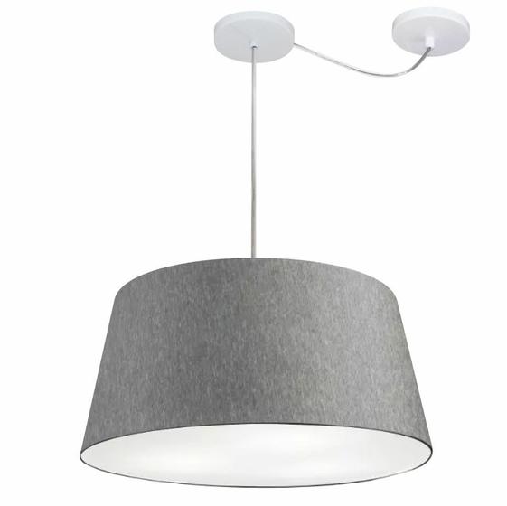 Imagem de Lustre Pendente Cone Com Desvio de Centro Vivare Md-4282 Cúpula em Tecido 40x50cm - Bivolt