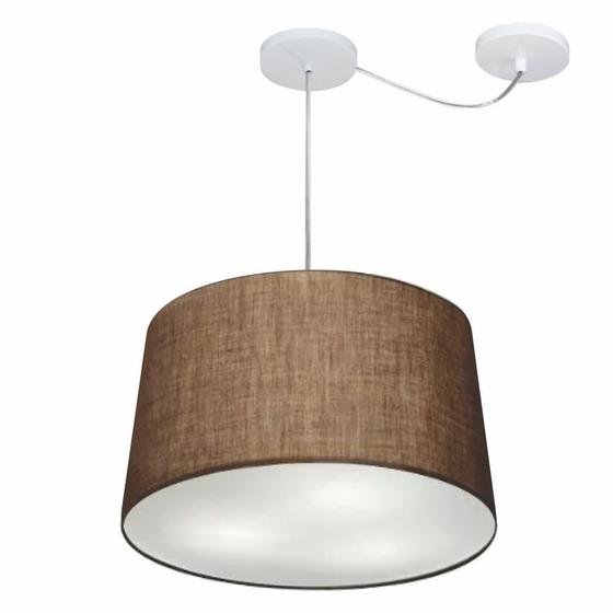 Imagem de Lustre Pendente Cone Com Desvio Md-4277 Cúpula 30/40x45cm Café - Bivolt