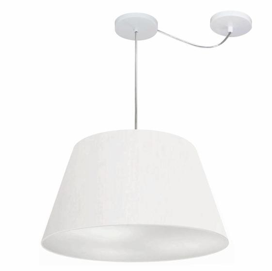 Imagem de Lustre Pendente Cone Com Desvio Md-4283 Cúpula 30/35x50cm Branco - Bivolt