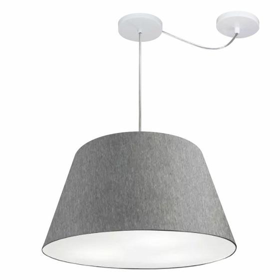 Imagem de Lustre Pendente Cone Com Desvio Md-4283 Cúpula 30/35x50cm Rustico Cinza - Bivolt