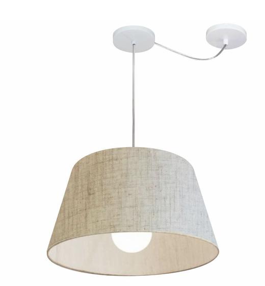 Imagem de Lustre Pendente Cone Com Desvio Rustico Bege MJ-4273 Para Mesa de Jantar e Estar