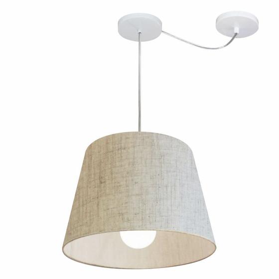 Imagem de Lustre Pendente Cone Com Desvio Rustico Bege MJ-4274 Para Mesa de Jantar e Estar