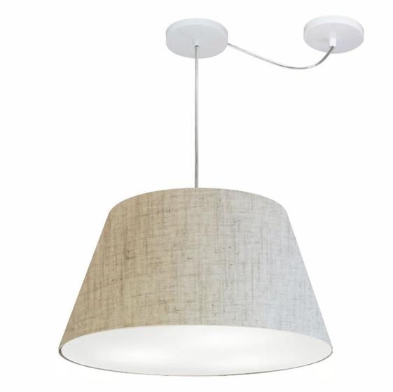 Imagem de Lustre Pendente Cone Com Desvio Rustico Bege MJ-4278 Para Mesa de Jantar e Estar