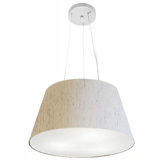 Imagem de Lustre Pendente Cone Md-4001 Cúpula em Tecido 21/40x30cm Linho Bege - Bivolt