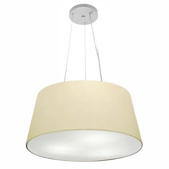 Imagem de Lustre Pendente Cone Md-4048 Cúpula em Tecido 21/50x40cm Algodão Crú - Bivolt