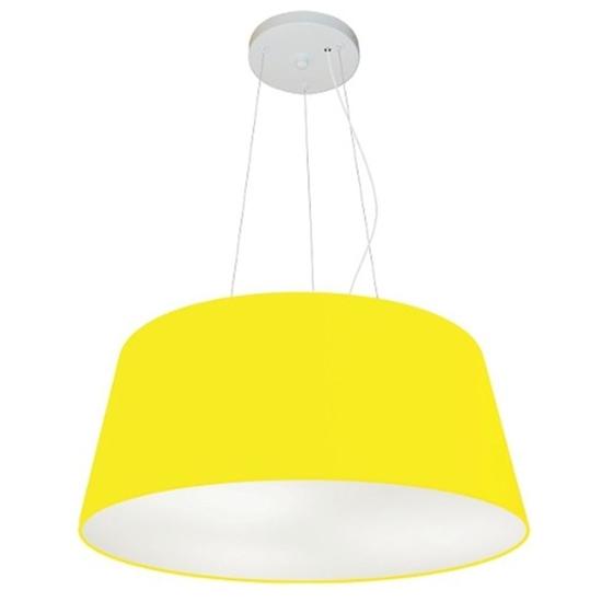 Imagem de Lustre Pendente Cone Md-4048 Cúpula em Tecido 21/50x40cm Amarelo - Bivolt