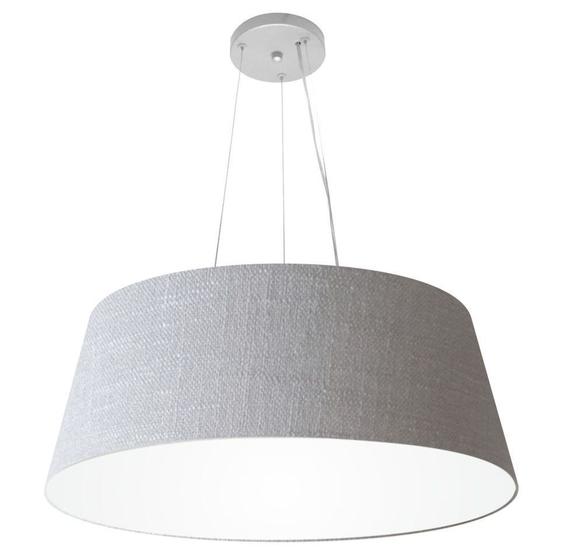 Imagem de Lustre Pendente Cone Md-4072 Cúpula em Tecido 30/80x65cm Rustico Cinza - Bivolt