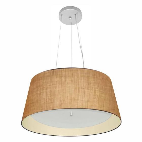 Imagem de Lustre Pendente Cone Md-4144 Cúpula em Tecido 25x50x40cm Palha / Bege - Bivolt