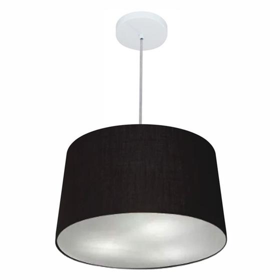 Imagem de Lustre Pendente Cone Md-4156 Cúpula em Tecido 30/45x40cm Preto - Bivolt