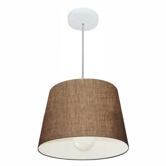 Imagem de Lustre Pendente Cone Md-4240 Cúpula em Tecido 30/40x30cm Café - Bivolt