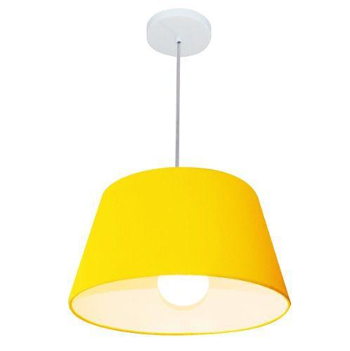 Imagem de Lustre Pendente Cone Vivare Md-4039 Cúpula em Tecido 21/40x30cm - Bivolt