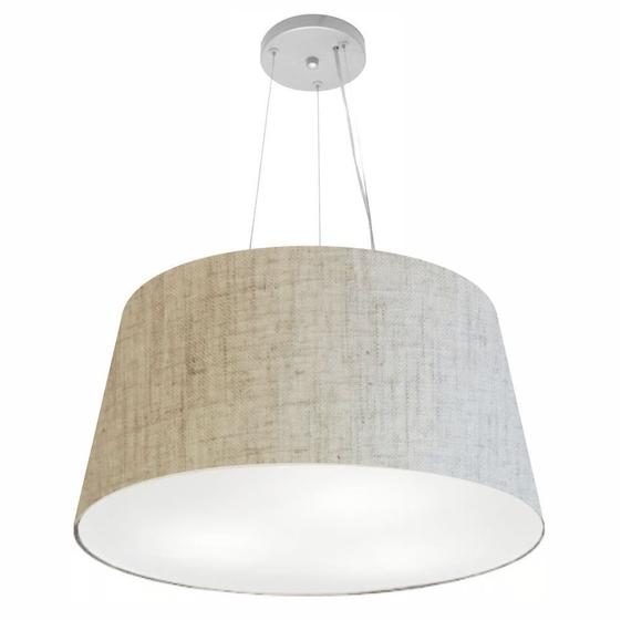 Imagem de Lustre Pendente Cone Vivare Md-4063 Cúpula em Tecido 30/60x50cm - Bivolt