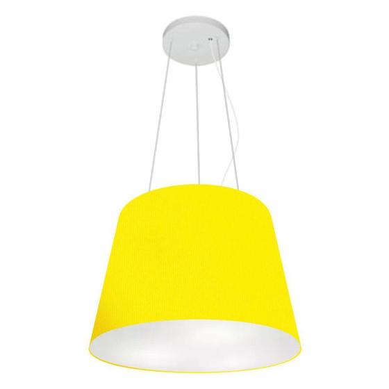 Imagem de Lustre Pendente Cone Vivare Md-4152 Cúpula em Tecido 30/40x30cm - Bivolt