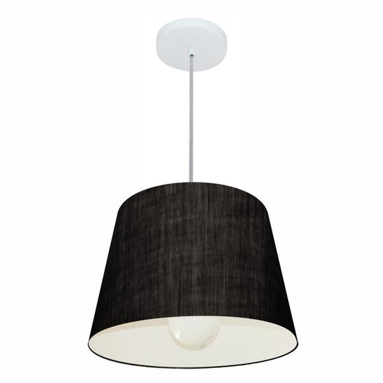 Imagem de Lustre Pendente Cone Vivare Md-4240 Cúpula em Tecido 30/40x30cm - Bivolt