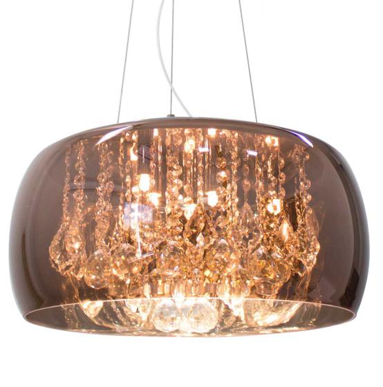 Lustre Pendente Cristais Leg timos K9 Sidney Cuba Ros 40cm St706 