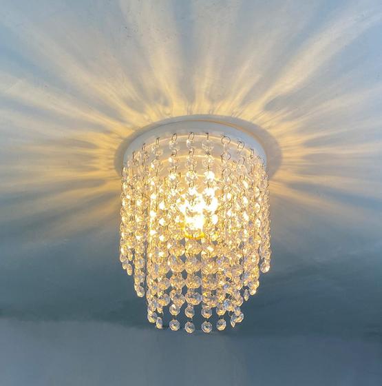 Imagem de Lustre Pendente cristal acrílico de alto brilho 3 camadas 17x20cm sala de estar,sala de jantar,cozinha,Lustres Campo XXI