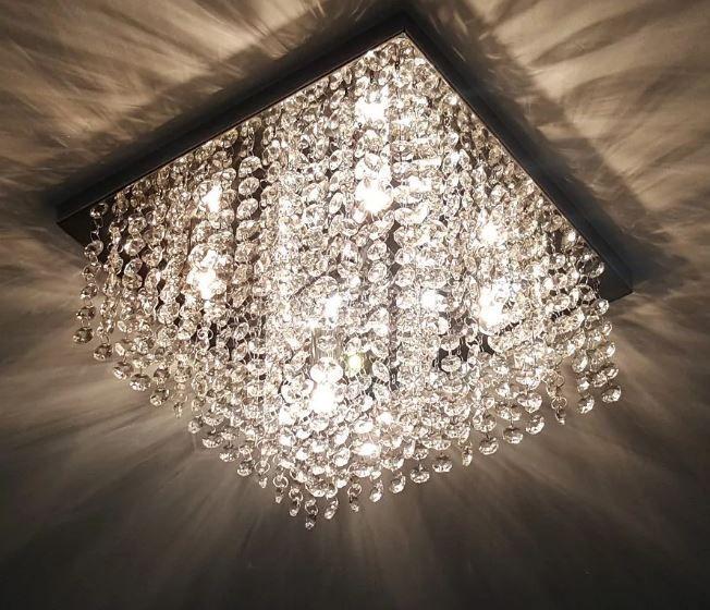 Imagem de Lustre pendente Cristal Acrílico Para Sala de Estar, Quarto Extra Brilho