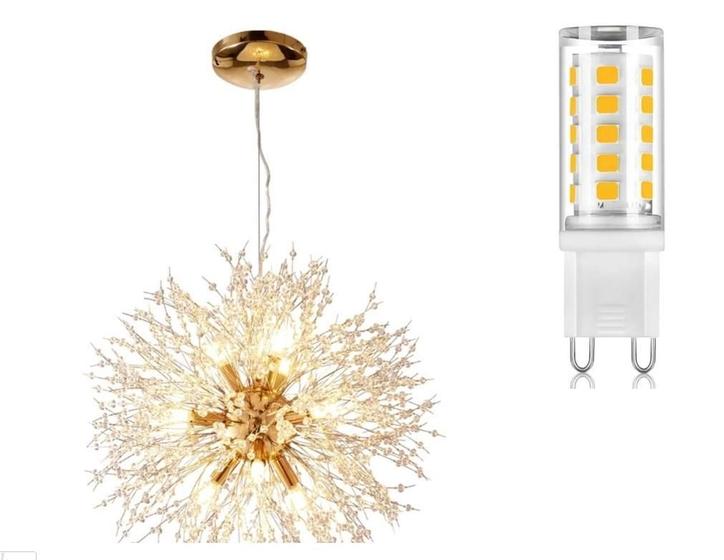 Imagem de Lustre Pendente Cristal Flor Dente De Leao Com Lampadas