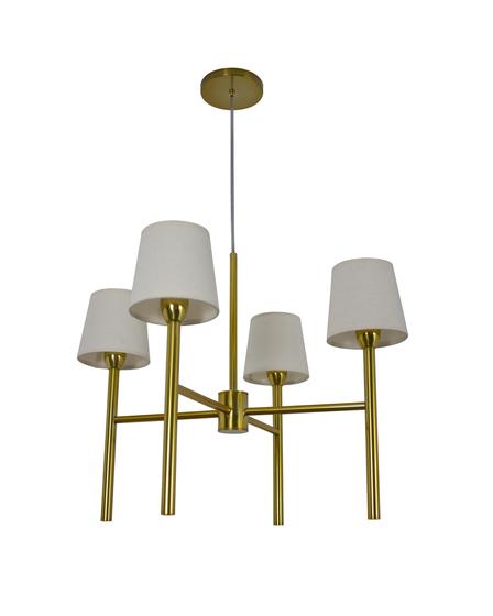 Imagem de Lustre Pendente Cúpula 04 Braços Dourado Gold Redondo 220/4