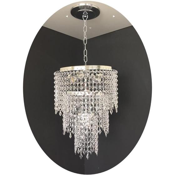 Lustre pendente de cristal acrílico alto brilho 30x70 AC01 Menor preço em Lustre pendente de cristal acrílico alto brilho 30x70 AC01