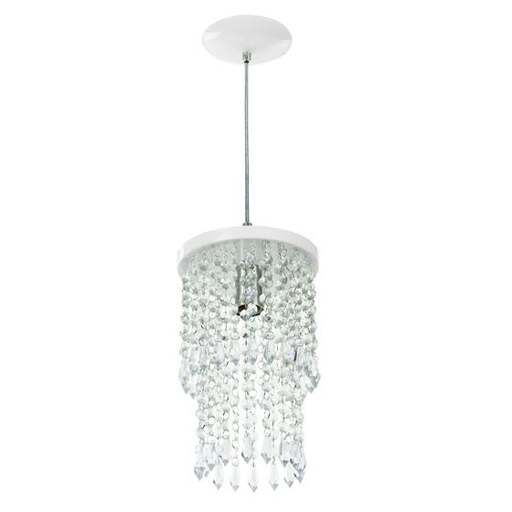 Imagem de Lustre Pendente De Cristal Acrilico Spark Redondo Branco