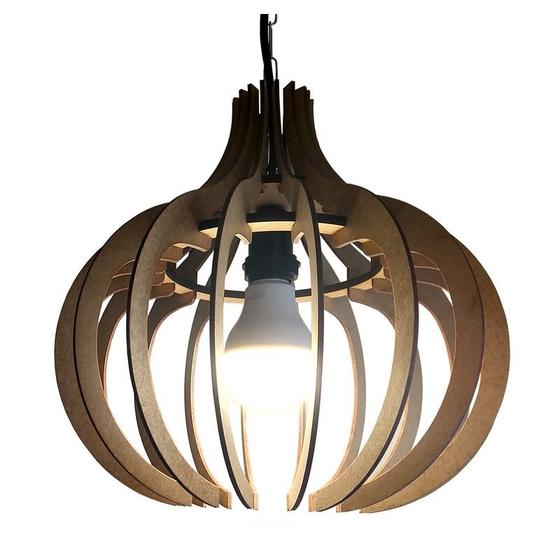 Imagem de Lustre Pendente de Madeira MDF Mod. Pião