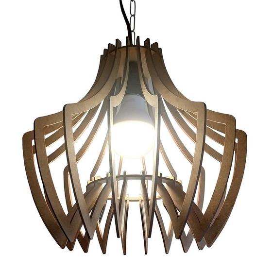 Imagem de Lustre Pendente de Madeira MDF Mod. Spider