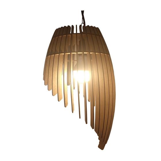 Imagem de Lustre Pendente De Teto Luminária Mdf Cru Vazado