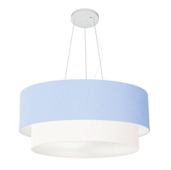 Imagem de Lustre Pendente Duplo Cilíndrico Vivare Md-4371 Cúpula em Tecido 80x70cm - Bivolt