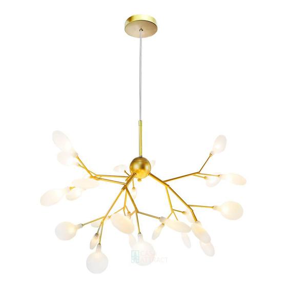 Lustre Pendente Em Led Moderno Led 27 Folhas Dourado 135w Menor preço em Lustre Pendente Em Led Moderno Led 27 Folhas Dourado 135w