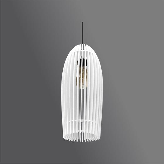 Imagem de Lustre Pendente em Madeira - Stick Hand - Branco