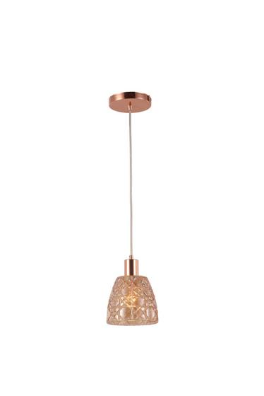 Imagem de Lustre Pendente em Vidro Moema Cobre Rose Gold Estilo Retrô Moderno E27