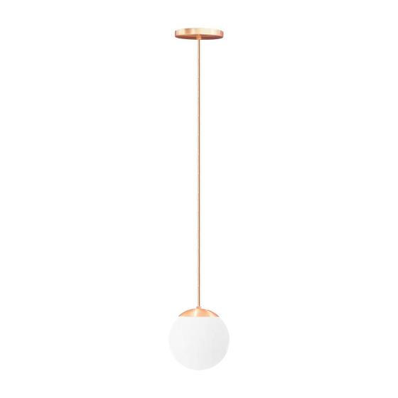 Imagem de Lustre pendente globo bola vidro led jabuticaba stuttgart rosé champanhe - branco frio