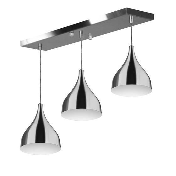 Imagem de Lustre Pendente Gota Triplo Base Retangular Escovado