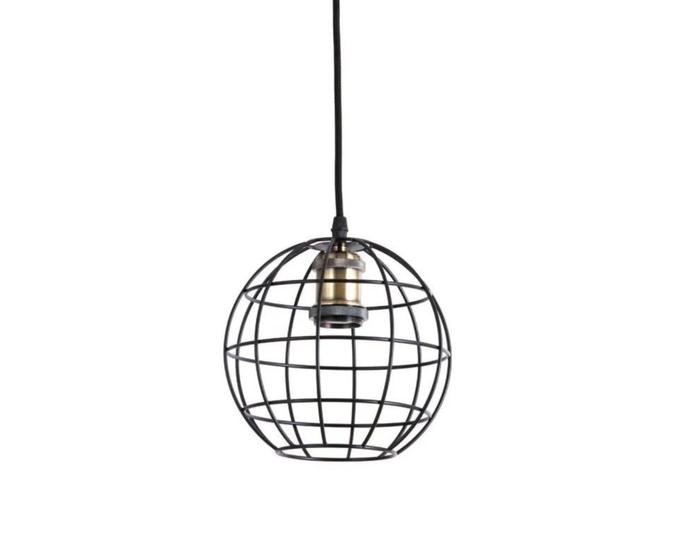 Imagem de Lustre Pendente Gradeado Redondo E27 Preto MBLED Nordecor