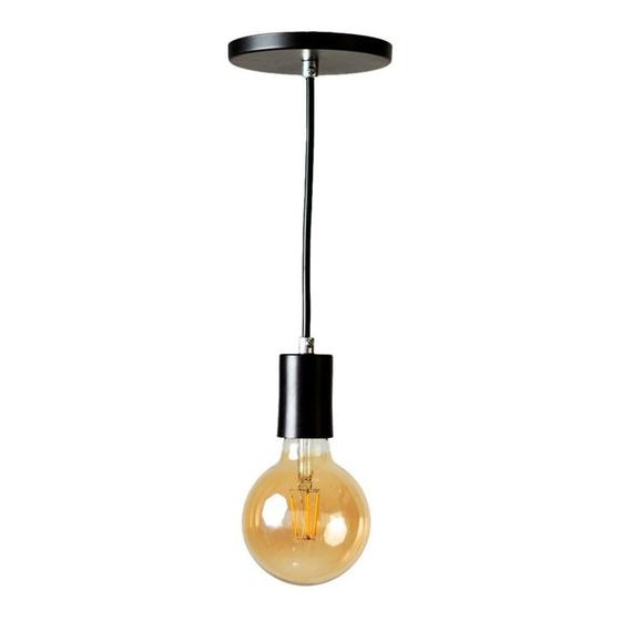 Imagem de Lustre Pendente Industrial Preto De Pendurar