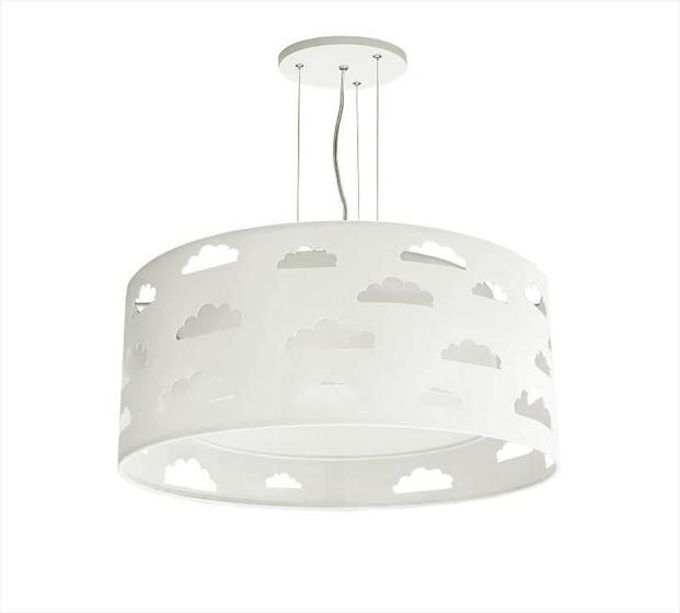 Imagem de Lustre Pendente Infantil Nuvem Branco Bivolt 40x16cm