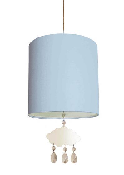 Imagem de Lustre Pendente Infantil Nuvens C/ 1 Ping 25x25 Azul