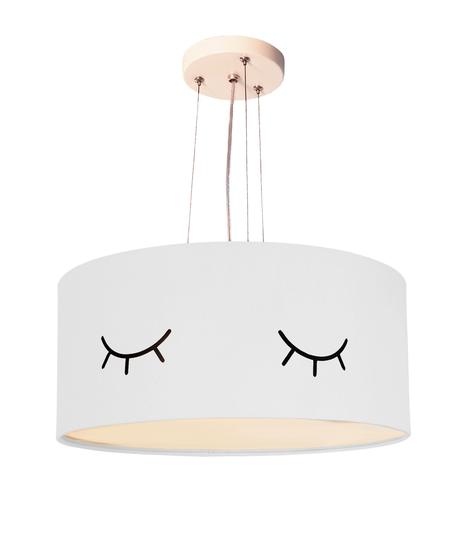 Imagem de Lustre Pendente Infantil Olhinho Cúpula 30x15 2e27 Bivolt Branco