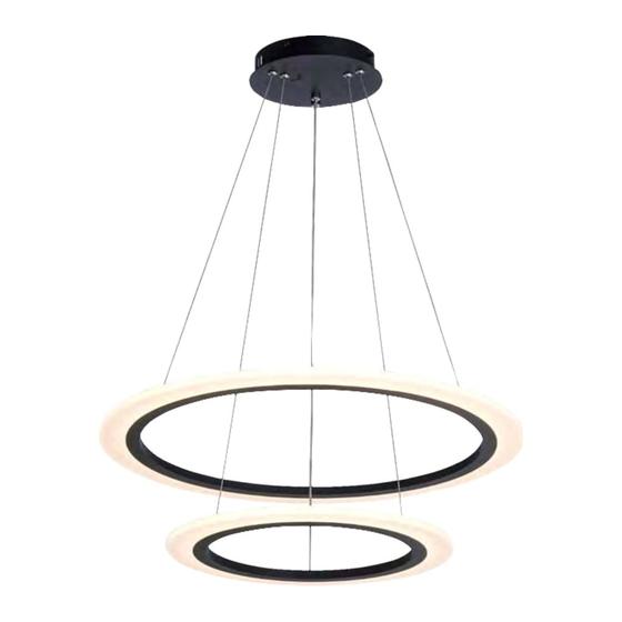 Imagem de Lustre Pendente Led 50W Aneis Preto - Sorte Luz