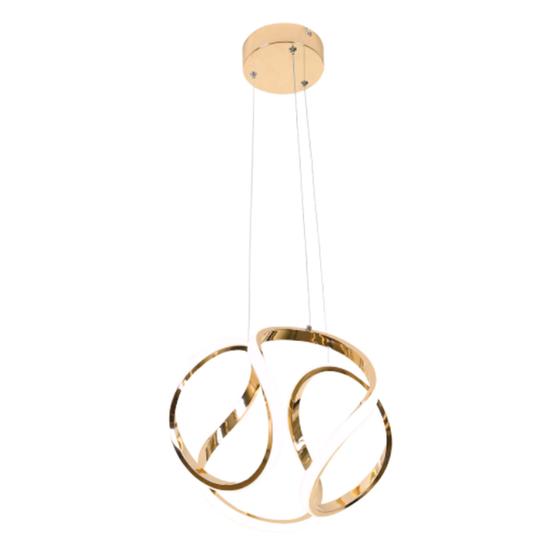 Imagem de Lustre Pendente Led Design Onda Moderno Bivolt 40w 3000k Rosê Gold LP-04A - Lunar Iluminações