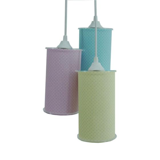 Lustre Pendente Luminária Cacho Tecidos Arabescos Verde, Amarelo e Rosa Menor preço em Lustre Pendente Luminária Cacho Tecidos Arabescos Verde, Amarelo e Rosa
