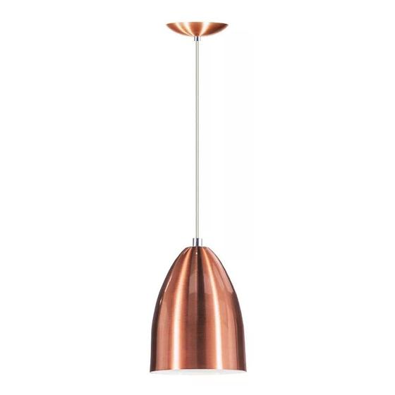 Imagem de Lustre Pendente Luminária Cone de Alumínio New Cobre